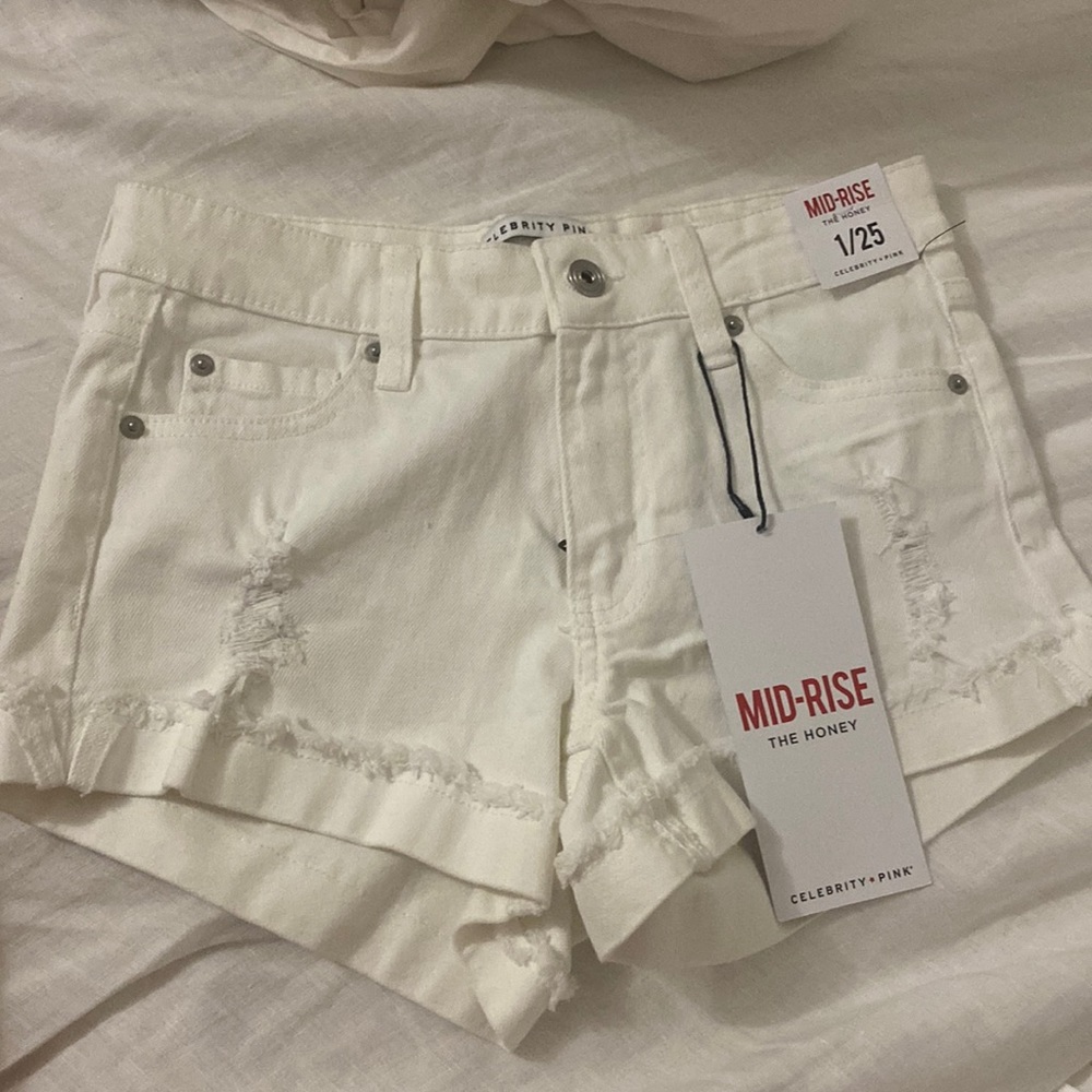 Mid ride the honey white Jean shorts